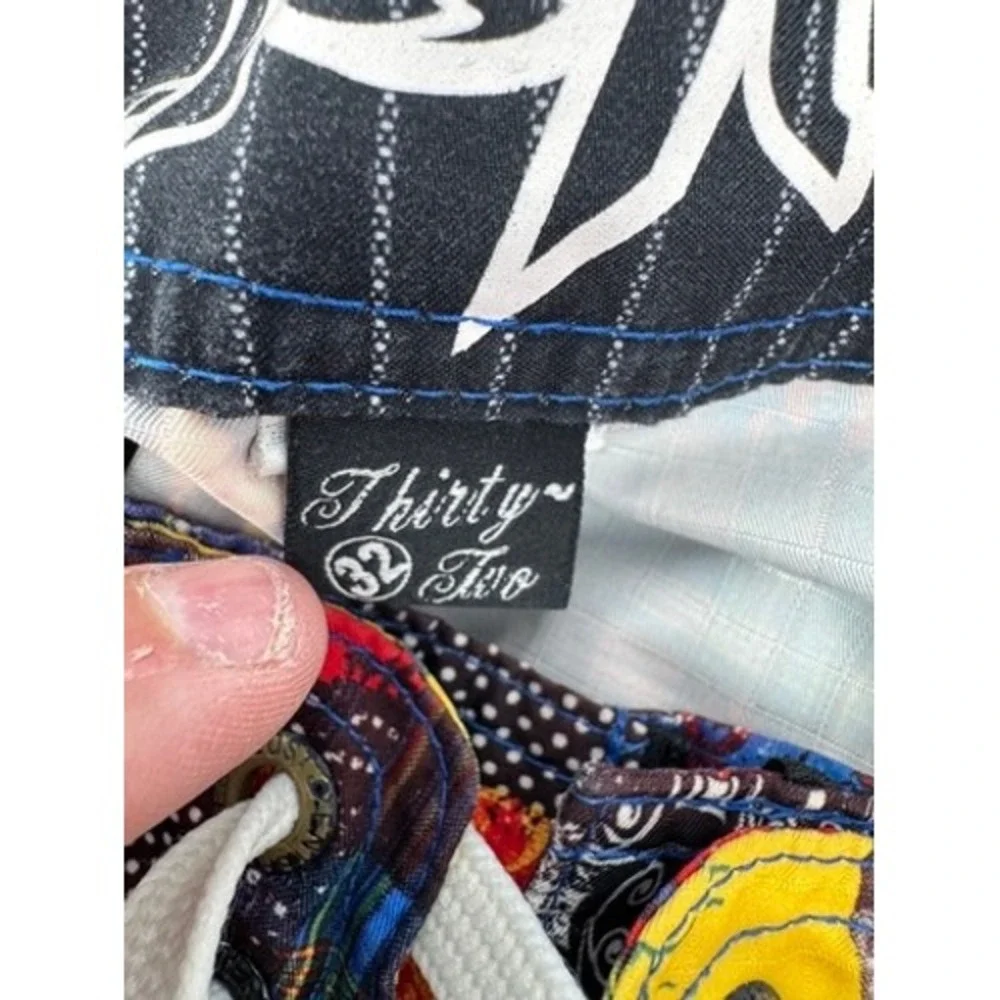 Lost Enterprises Board Shorts‎ Mens 32 Y2K Multicolor Patchwork Graphic Surf